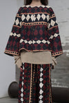 INTO THE EAST 25 Autumn/Winter Geometric Beaded Outer Jacket ITE-E1DGSS004BR23JK-HZ Reddish Brown